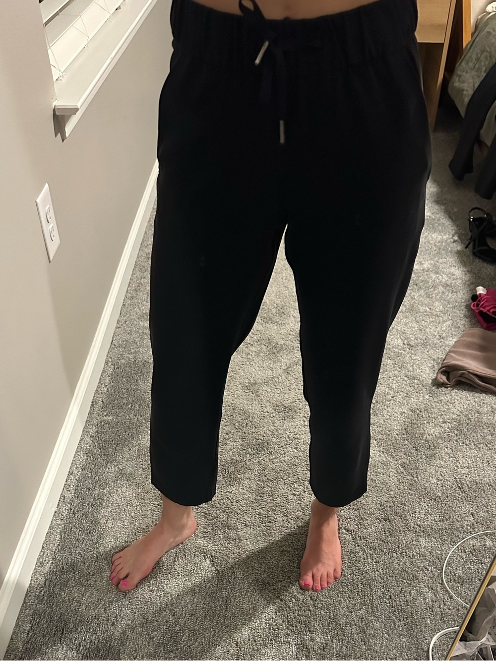 Lululemon Black Cropped Drawstring Pants